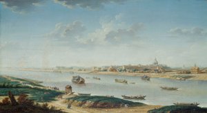从拉佩看到的萨尔佩特里耶尔，约 1752 年（布面油画） 作者 尼古拉斯·拉格内（Nicolas Raguenet）