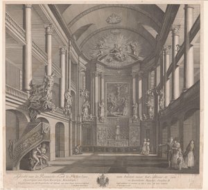 鹿特丹罗马天主教堂内景
鹿特丹 Roomsche Kerk 教堂内景，从教堂内部望向祭坛（标题见实物） 作者 雅各布斯·布隆克霍斯特