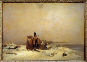 俄罗斯撤退拿破仑战争（1812 年）的情节。 Nicolas Toussaint Charlet (Toussaint-Charlet