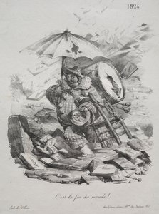 光刻素描：世界的尽头！前奏曲，1824年。 作者 亚历山大·加布里埃尔（后）Decamps