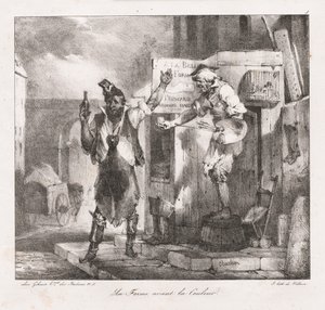 Charlet的石版画素描：彩色之前的形式，1823年。 作者 亚历山大·加布里埃尔（后）Decamps