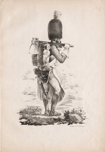 军事服装：步兵步兵，1817-1818年。 作者 亚历山大·加布里埃尔（后）Decamps