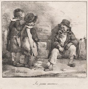 小孩子使用的素描本：年轻的业余爱好者，1822年。 作者 亚历山大·加布里埃尔（后）Decamps