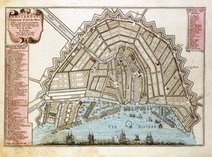 阿姆斯特丹地图。尼古拉-德-费尔（1646-1720）的地图集，巴黎1700年。