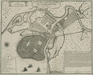 圣彼得堡地图，1717年