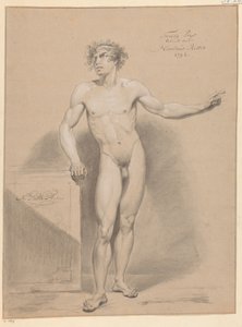 站立的男性裸体，从正面看（1796 年二等奖） 作者 小尼古拉斯·里特