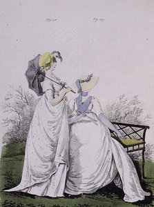 早晨的衣服，图。338和339来自尼古拉斯-海德洛夫的 "时尚画廊 "第二卷，1802年6月（打印）。