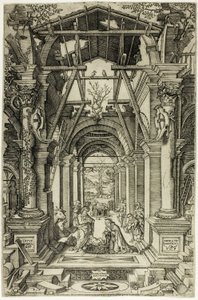 耶稣诞生和牧羊人的崇拜 作者 Nicoletto da Modena