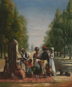 水泵旁的仆人，约1840年。 作者 尼科利诺·卡尔约（Nicolino Calyo）