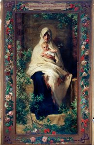 Our Lady of the Olive Tree Painting by Niccolo Barabino (1832-1891) 19th century Genes, Chiesa di Santa Maria della Cella