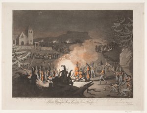 1808 年，克里斯蒂安-奥古斯特亲王在与瑞典的战争中指挥挪威军队宿营。 作者 尼尔斯·特鲁斯列夫