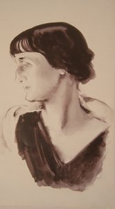 诗人安娜·阿赫玛托娃的肖像1889-1966，1928年 作者 尼古拉·阿德里安诺维奇·泰尔萨（Nikolai Adrianovich Tyrsa）