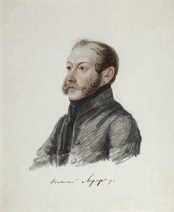 Decembrist Nikolai Lorer的肖像1794-1873，1832-1833 作者 Nikolai Alexandrovich Bestuzhev