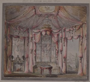 1790年代莫斯科伯斯伯罗德柯伯爵府的闺房室内设计 作者 Nikolai Alexandrovich Lvov