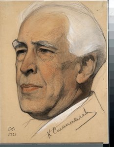 导演康斯坦丁-谢尔盖耶维奇-斯坦尼斯拉夫斯基（1863-1938 年）肖像 - 尼古拉-安德列耶维奇-安德列耶夫（1873-1932 年）作品，纸上红色粉笔和粉笔画（32.2x24.2 厘米）