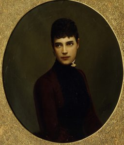 玛丽亚-费奥多罗夫娜皇后，丹麦达格玛公主1847-1928年的肖像，19世纪中期。 作者 尼古拉·古斯塔沃维奇签名