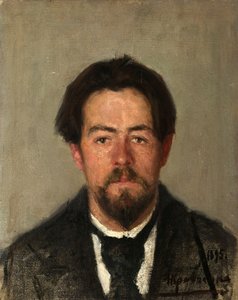 作家安东-契诃夫的肖像》，1860-1904年，1895年。   作者 尼古拉·伊万诺维奇·克拉夫琴科
