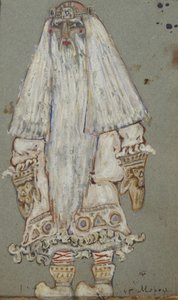 Ded Moroz。剧院戏剧《雪少女》的服装设计，A。Ostrovsky，1912年 作者 尼古拉·康斯坦丁·诺维奇·罗里奇