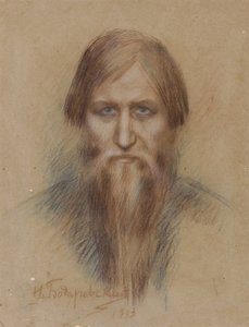 俄罗斯神秘主义者格里高利-拉斯普廷的肖像，1869-1916年，1913年 作者 尼古拉·科尔尼洛维奇·博达列夫斯基