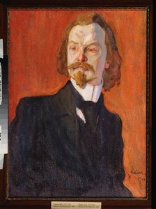 Portrait du poete Constantin (Konstantin) Balmont (1867-1942) (Portrait of the Poet Konstantin Balmont) - Peinture de Nikolai Pavlovich Ulyanov (Ulyanov) (1875-1949), huile sur toile