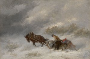 暴雪中的熊猎人