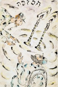 A Conversation par Kogan, Nina Iosifovna (1889-1942)。 纸本水彩和水墨，尺寸：21,2x14,2 作者 Nina Iosifovna Kogan