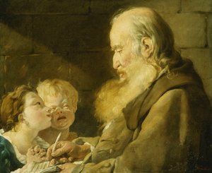 1801年与他的学生的校长 作者 诺埃尔·哈勒（Noel Halle）