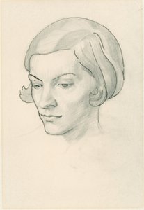 艺术家妻子西莉亚-费因斯肖像（纸上铅笔画） 作者 诺埃尔·鲁克