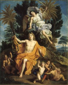 法语：  Apollon vainqueur du serpent Python 阿波罗的故事--阿波罗杀死蟒蛇后获得胜利加冕 作者 诺埃尔·科佩尔