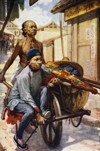 中国：手推车（彩色石版画） 作者 诺曼·哈迪