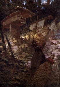 Sacred Skull Shrines, British Solomon Islands (colour litho) 作者 诺曼·哈迪