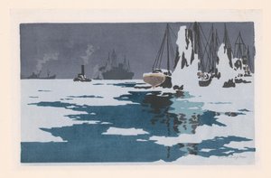 不来梅港景观 作者 O. Droegl（艺术家签名）