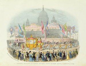 维多利亚女王于1837年11月9日经过圣保罗大教堂（图） 作者 霍奇森