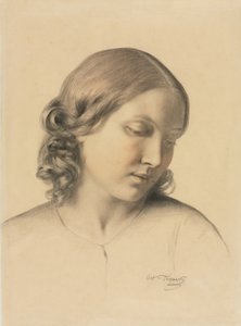 一个年轻女子的画像，c。 1854-1858。 作者 八度塔萨特