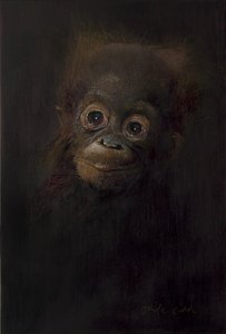 猩猩宝宝 1，2009 年（木板上的丙烯颜料） 作者 奥迪尔·基德