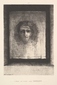 一张面纱，一个印刷品的形象，1891年。 作者 奥迪隆·雷顿（Odilon Redon）