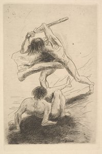该隐和亚伯，1886年。 作者 奥迪隆·雷顿（Odilon Redon）