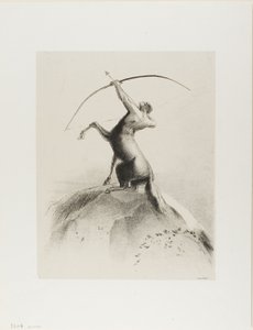 半人马瞄准云层 作者 奥迪隆·雷顿（Odilon Redon）