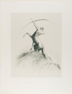 半人马瞄准云层 作者 奥迪隆·雷顿（Odilon Redon）