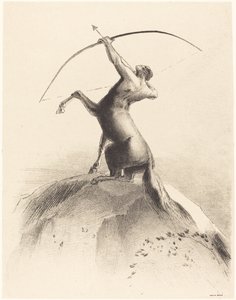 瞄准云层的半人马 (Centaur visant les Nues) 作者 奥迪隆·雷顿（Odilon Redon）