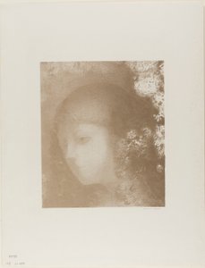 带花的儿童头像 作者 奥迪隆·雷顿（Odilon Redon）