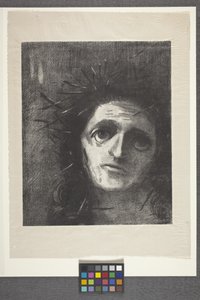 基督》（石版画，气泡纸） 作者 奥迪隆·雷顿（Odilon Redon）
