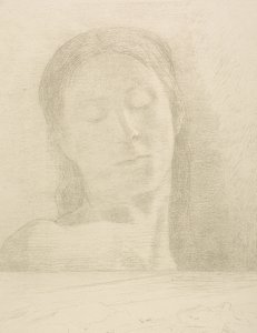 闭上眼睛 作者 奥迪隆·雷顿（Odilon Redon）