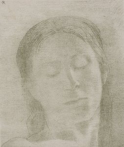 闭眼，1890年 作者 奥迪隆·雷顿（Odilon Redon）