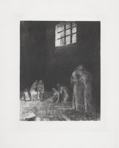 在人们哭泣和祈祷的阴影中... 作者 奥迪隆·雷顿（Odilon Redon）