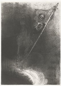 De Dood te paard
......骑在上面的人被称为死神（物品上的标题）
圣约翰启示录》（系列名称）
约翰内斯的敞篷车》（系列标题） 作者 奥迪隆·雷顿（Odilon Redon）