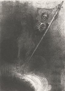 马死亡，1899年（打印） 作者 奥迪隆·雷顿（Odilon Redon）