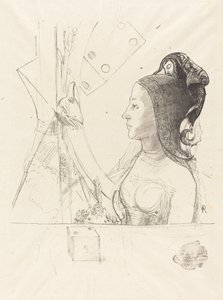 一个女人的形象》（Femme de Profil）。 作者 奥迪隆·雷顿（Odilon Redon）