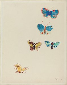 五只蝴蝶 作者 奥迪隆·雷顿（Odilon Redon）