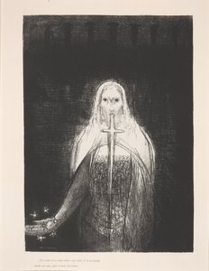 他右手持七星......"，《圣贞启示录》系列插图 作者 奥迪隆·雷顿（Odilon Redon）